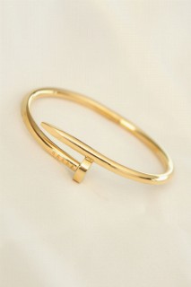 Steel Gold Color Nail Model Bracelet 100326568