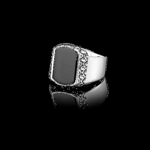Onyx Stone Rings - Onyx Stone Sterling Silver Ring 100349303 - Turkey