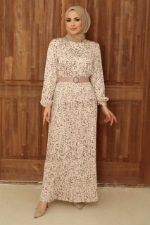 Clothes - Dusty Rose Hijab Dress 100338312 - Turkey