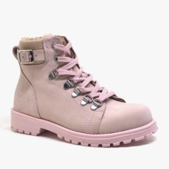 Girl Shoes - Griffon Genuine Leather Pink Girl's Winter Boots with Zip 100278751 - Turkey