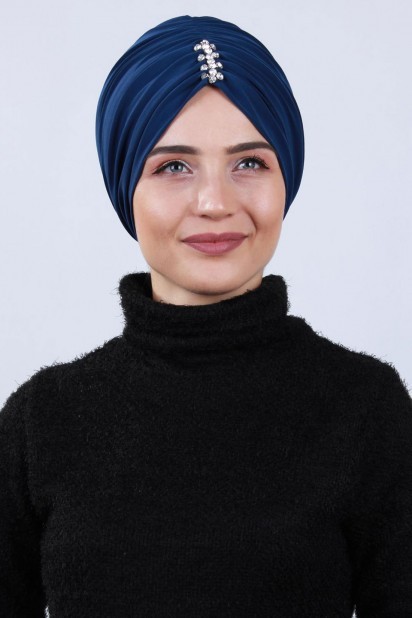 Woman Bonnet & Turban - نيلي بونيه مطوي الحجر - Turkey