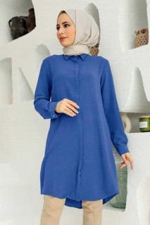 Clothes - İndigo Blue Hijab Tunic 100339970 - Turkey