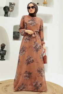Clothes - Sunuff Colored Hijab Dress 100339743 - Turkey