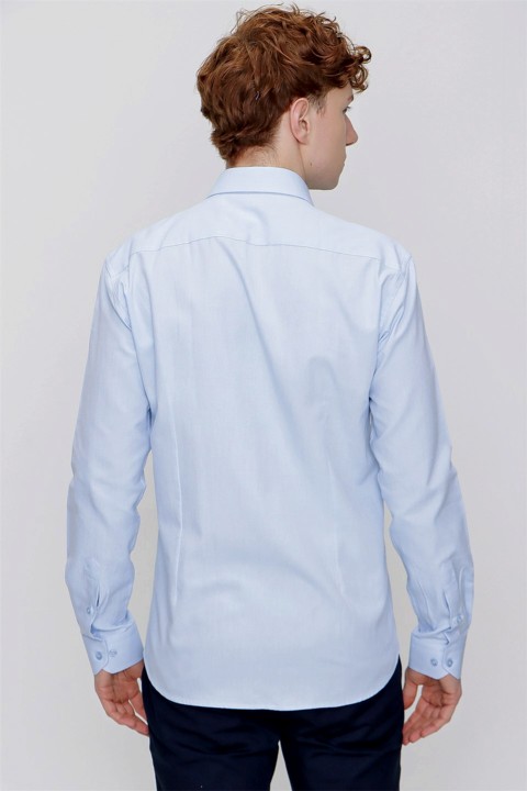 Men's A.Blue Cotton Oxford Plain Slim Fit Slim Fit Collar Shirt 100350762