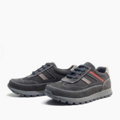 Genuine Leather Gray Lace up Boy's Sport Shoes 100278805