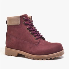 Boy Shoes - Claret Red Winter Boots Genuine Leather Boots Neson Series 100278755 - Turkey
