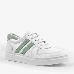 Boy Shoes - Rakerplus Genuine Leather White Lace-Up Zipper Kids Sneakers 100352433 - Turkey