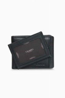 Black Genuine Leather Men's Wallet With Hidden Card Slot 100345359