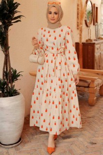 Daily Dress - فستان حجاب برتقالي 100341160 - Turkey
