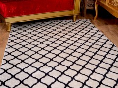 Latex Non-Slip Base Digital Print Velvet Carpet Mug White-Black 180x280 cm 100258441