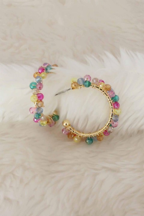 Earrings - Mixed Color Crystal Knitted Beads Women's Earrings 100327554 - Turkey