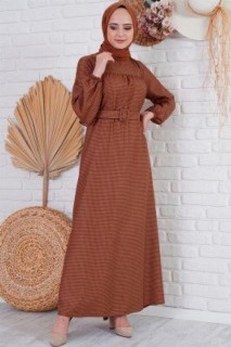 Daily Dress - Women's Mini Crowbar Patterned Dress 100342654 - Turkey