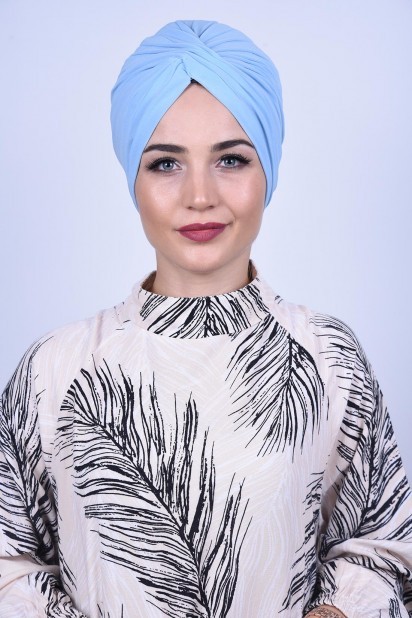 Woman Bonnet & Turban - Vera Outer Bonnet Baby Blue 100285676 - Turkey
