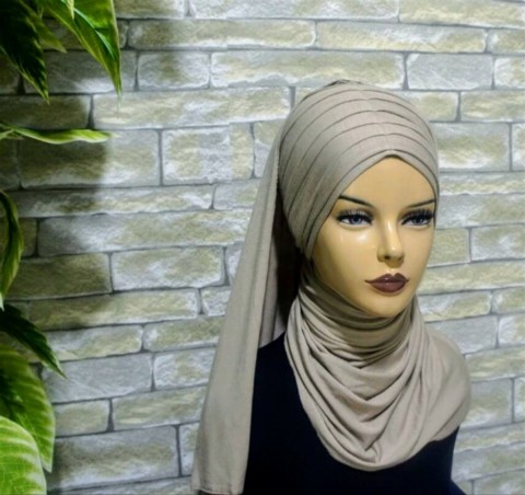 Ready to wear Hijab-Shawl - Pleated Shawl Bonnet 100283173 - Turkey