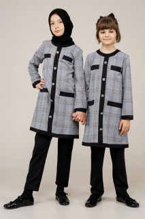 Cloth set - Junior Check Patterned Top and Bottom Set 100325667 - Turkey
