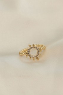 jewelry - Adjusted Gold Color Stone Sun Ring 100319888 - Turkey