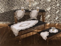 Elegance Living Room Set 5 Pieces Cream 100258505