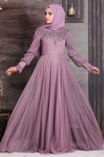 Evening & Party Dresses - Robe de soirée lila hijab 100333989 - Turkey