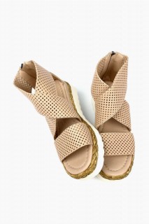 Heels & Courts - Cyrus Nude Wedge Heel Sandals 100344326 - Turkey