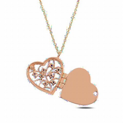 Open Heart Model Silver Necklace 100346854
