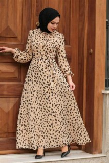 Daily Dress - Beige Hijab Dress 100336435 - Turkey