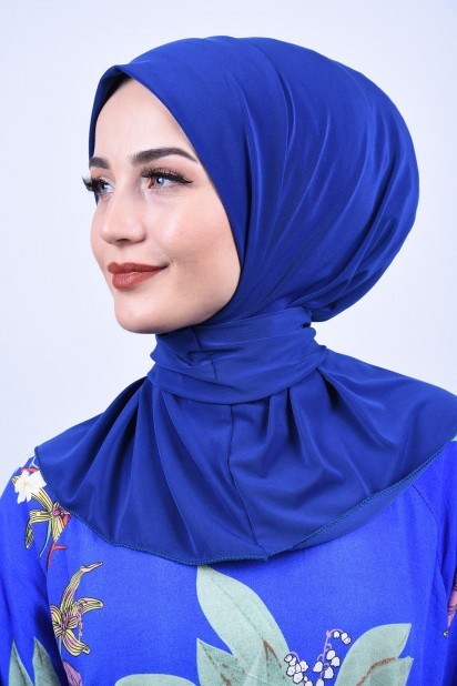Ready to wear Hijab-Shawl - Snap Snap Foulard Châle Sax - Turkey