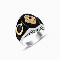 Oval Onyx Solitaire Sterling Silver Ring 100347881