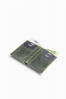 Antique Green Slim Mini Leather Men's Wallet 100346235