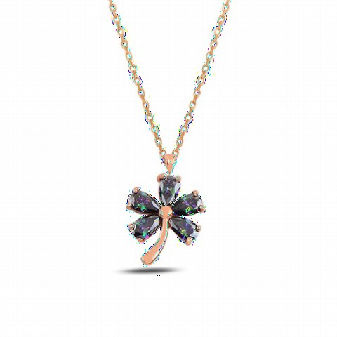 Jewelry & Watches - Flower Model Mystic Topaz Stone Silver Necklace 100347491 - Turkey