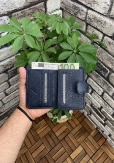 Patted Navy Blue Leather Women's Wallet 100345734