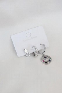 Jewelry & Watches - Moon Pole Star Figure Anans Detail Silver Color Women's Earring Set 100327725 - Turkey