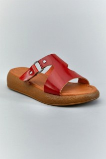 Fedra Red Leather Slippers 100343437