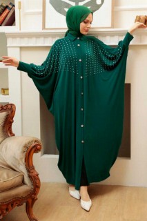 Daily Dress - عباية حجاب أخضر تركي 100340570 - Turkey