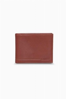 Wallet - Taba Horizontal Leather Men's Wallet 100345805 - Turkey