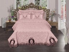Dowry Bed Sets - Venice French Guipure Blanket Set Puder 100331378 - Turkey