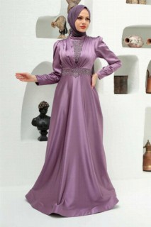 Evening & Party Dresses - Lila Hijab Evening Dress 100339979 - Turkey