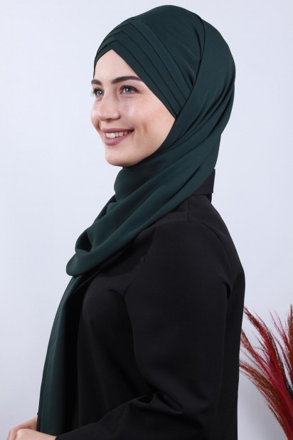 4 Draped Hijab Shawl Dark Emerald Green 100285081