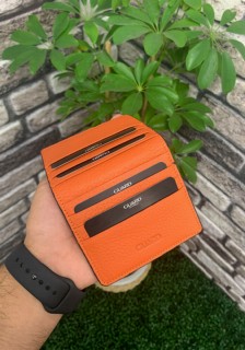 Wallet - Guard Orange Design Leather Card Holder 100345688 - Turkey