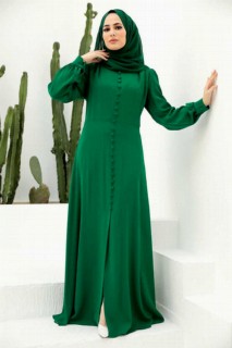 Wedding & Evening - Green Hijab Evening Dress 100339531 - Turkey