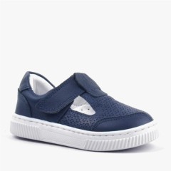 Babies - Bheem Genuine Leather Navy Blue Baby Sneaker Sandals 100352460 - Turkey