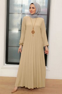 Daily Dress - Beige Hijab Dress 100340997 - Turkey