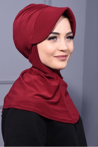 Woman Hijab & Scarf - Sports Hat Scarf Claret Red 100285631 - Turkey