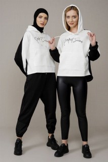 Sweatshirt - Women's Hooded Embroidered Sweatshirt 100325701 - Turkey