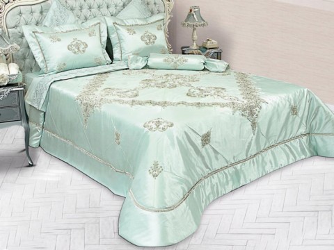 Bed Covers - Arus Lace Double Bedspread Set Mint 100332408 - Turkey