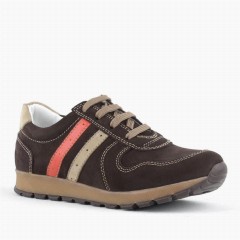 Sport - Brown Genuine Leather Boy Sneakers 100278850 - Turkey