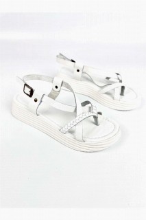 Clara White Leather Sandals 100344402