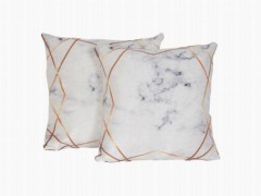 Cushion Cover - ستارز قطعتين غطاء وسادة مخمل أبيض ذهبي 100329928 - Turkey