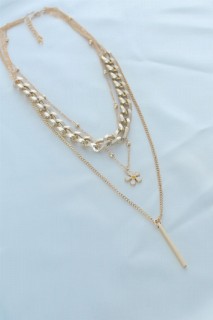 Gold Color Thick Chain Flower Figure Multiple Women Bracelet 100327918