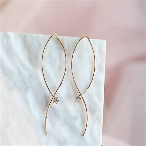 Earrings - New Generation Long Silver Women's Cartilage Earrings Gold 100347403 - Turkey