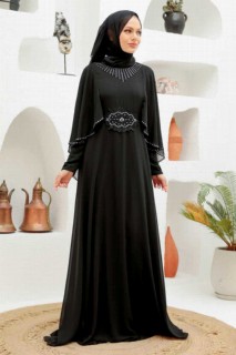 Evening & Party Dresses - Black Hijab Evening Dress 100339583 - Turkey